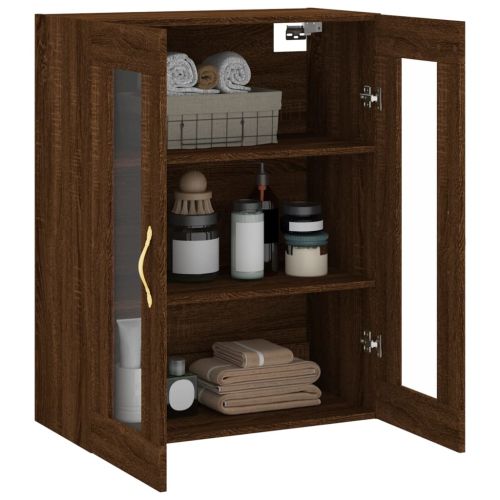 Стенен шкаф кафяв дъб 69,5x34x90 см