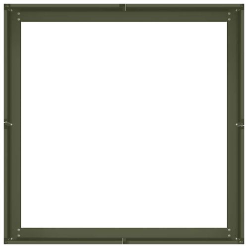 Кашпа, маслиненозелена, 80x80x30 см, стомана