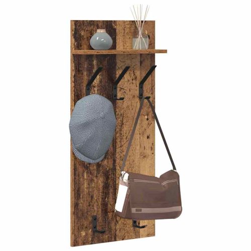 Стенен закачалка за палта с рафт Старо дърво 40 x 10 x 90 см