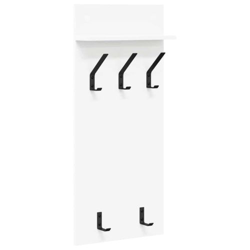 Стенен закачалка за палта Бяло 40 x 10 x 90 см Инженерно дърво