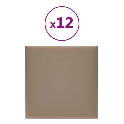 Стенно табло за легло 12 бр. 30 x 30 cm Капучино текстил