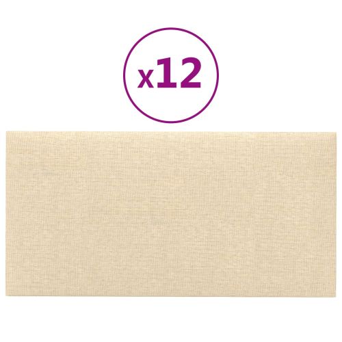 Стенно табло за легло 12 бр. 30 x 15 cm Крем текстил