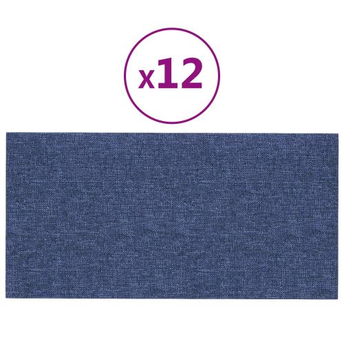 Стенно табло за легло 12 бр. 30 x 15 cm Синьо текстил