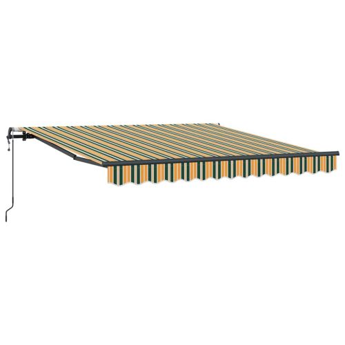 Сгъваем навес Зелен и жълт 350 x 250 cm Тъкан и алуминий