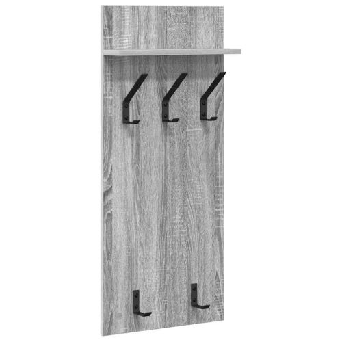 Стенен закачалка за палта с рафт Сив Сонома 40 x 10 x 90 см
