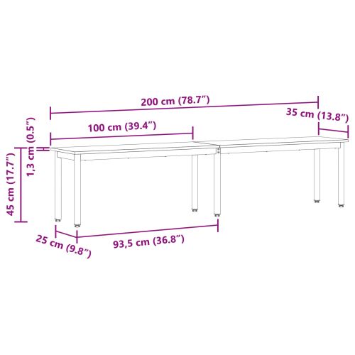 Пейка Сонома 200 x 35 x 45 см Инженерно дърво