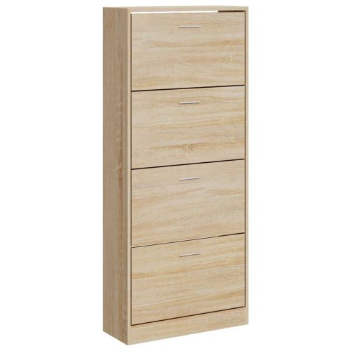 Шкаф за обувки, дъб сонома, 63x24x147 см, инженерно дърво