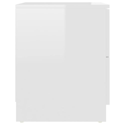 Нощни шкафчета 2 бр бял гланц 40x40x50 см инженерно дърво