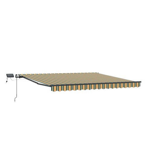 Прибираща се тента Зелен и жълт 450 × 350 cm Тъкан и алуминий