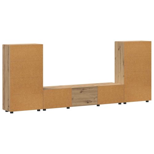 Комплект ТВ шкаф с чекмедже FLORIN 3 pcs Дъб Инженерно дърво