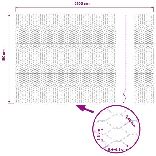 Шестоъгълна ограда 1,6 x 25 m ПВЦ Зелено