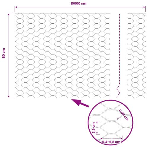 Шестоъгълна ограда Зелен 0,8 x 100 м ПВЦ