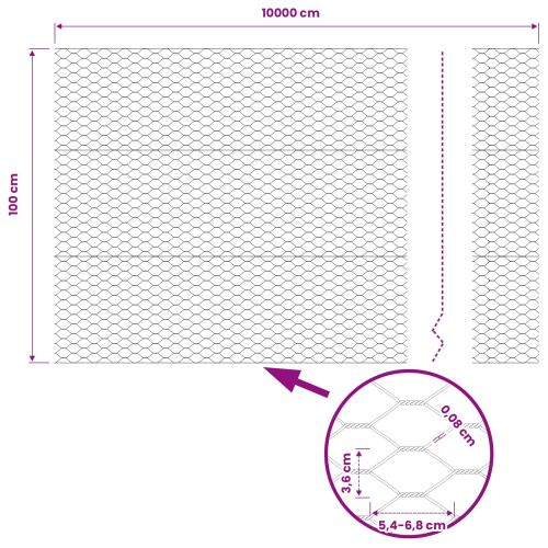 Шестоъгълна ограда Зелен 1 x 100 m ПВЦ