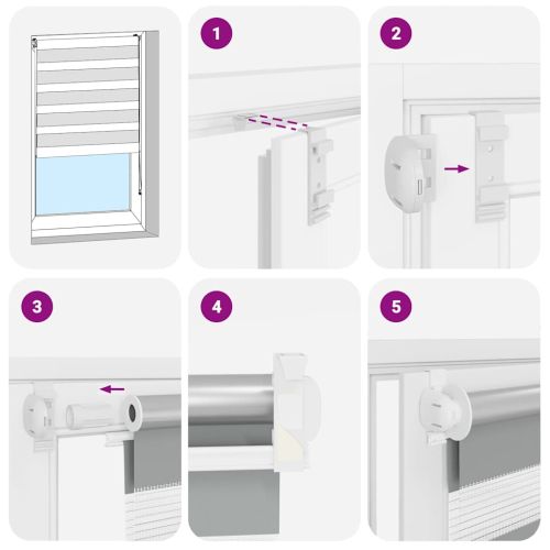 Зебра щора 90,9x150 см Ширина на плата 86,7 см цвят кафе