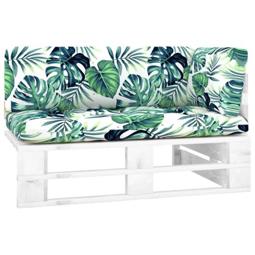 Градинска палетен ъглов диван бял импрегнирано борово дърво