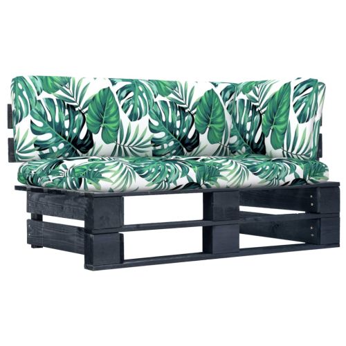 Градинска палетен ъглов диван черен импрегнирано борово дърво