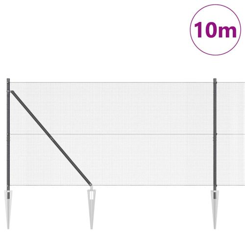 Заварена мрежа с шипове 10 x 1,4 м PVC покрита стомана Сиво