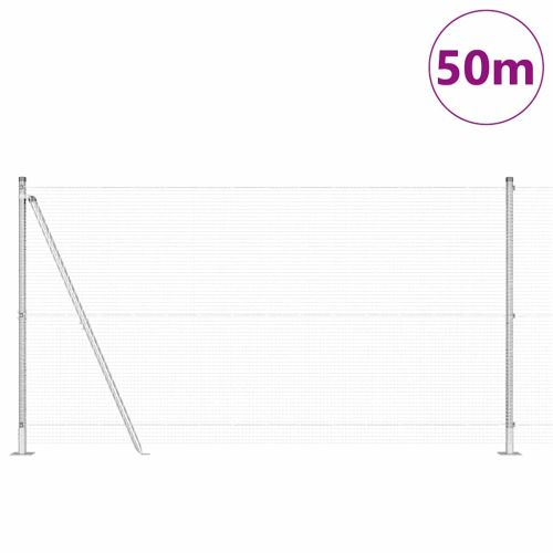Заварена мрежа от тел с бетонен основание 50 x 1,2 m Сребристо