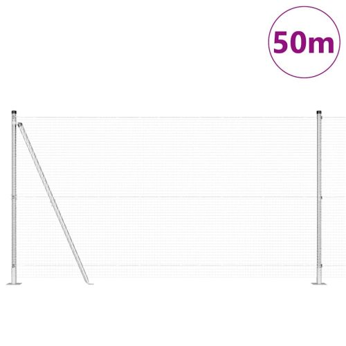 Заварена мрежа от тел с бетонен основание 50 x 1,2 m Сребристо