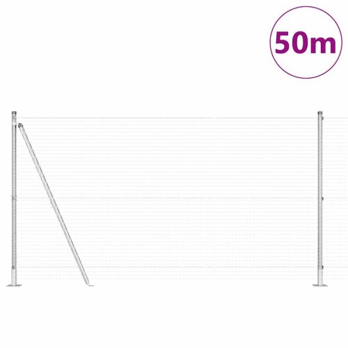 Заварена мрежа от тел с бетонен основание 50 x 1,2 m Сребристо