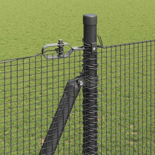 Заварена мрежа от тел с бетонен основание 10 x 1,6 m Сиво Мрежа