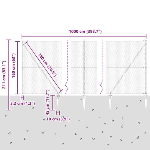 Стълб за ограда. Сиво