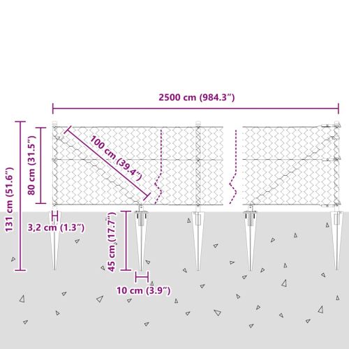 Стълб за ограда. Сиво
