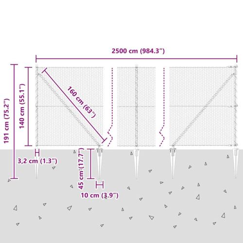 Стълб за ограда. Сиво