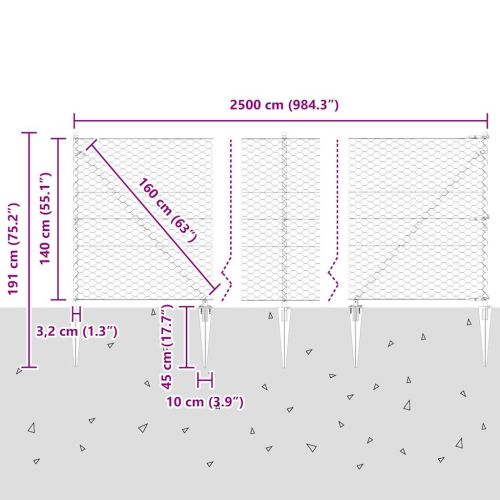 Стълб за ограда. Сиво