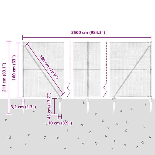 Стълб за ограда. Сиво