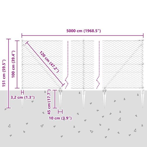 Стълб за ограда. Сиво