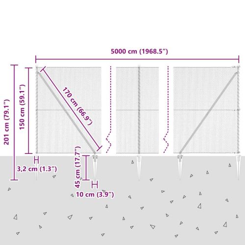 Стълб за ограда. Сиво