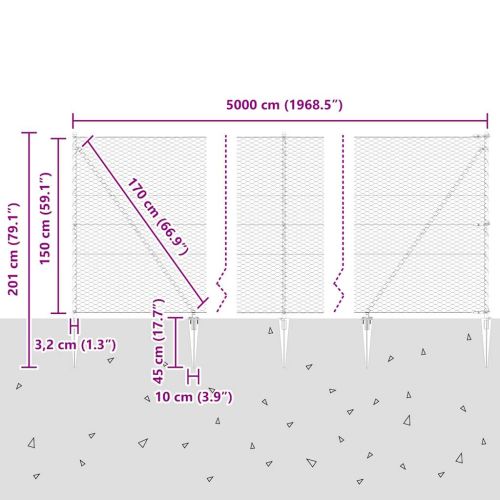 Стълб за ограда. Сиво