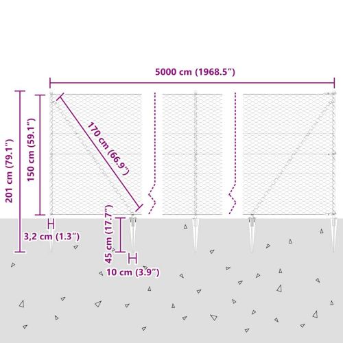 Стълб за ограда. Сиво