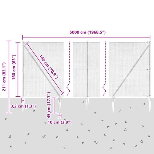 Стълб за ограда. Сиво