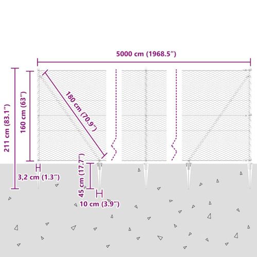 Стълб за ограда. Сиво