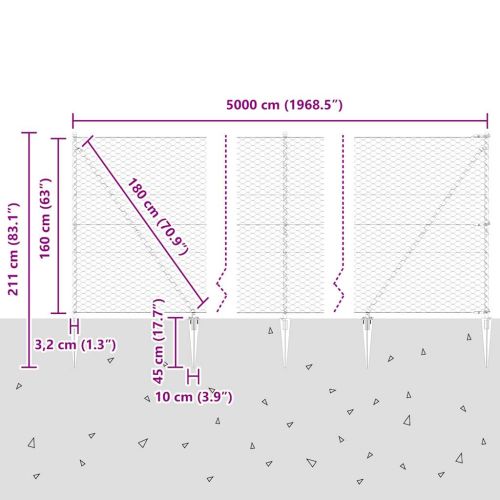 Стълб за ограда. Сиво