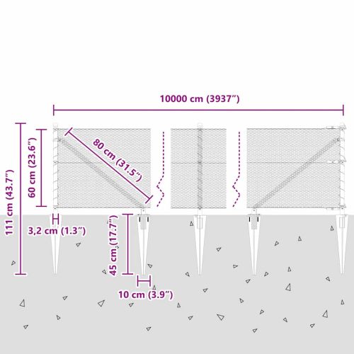 Стълб за ограда. Сиво