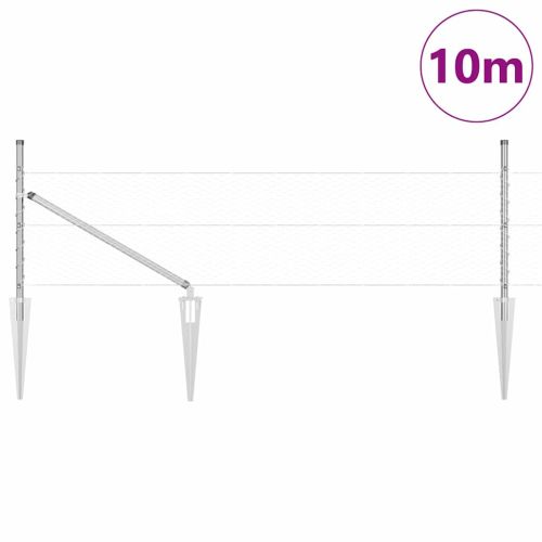 Шестоъградно ограждение с кол 10 x 0,4 m Поцинкована стомана