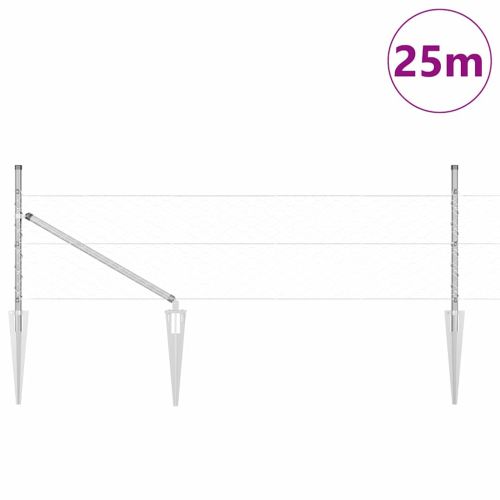 Шестоъградно ограждение с кол 25 x 0,4 m Поцинкована стомана