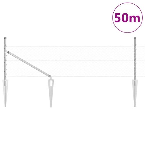 Шестоъградно ограждение с кол 50 x 0,4 м Поцинкована стомана