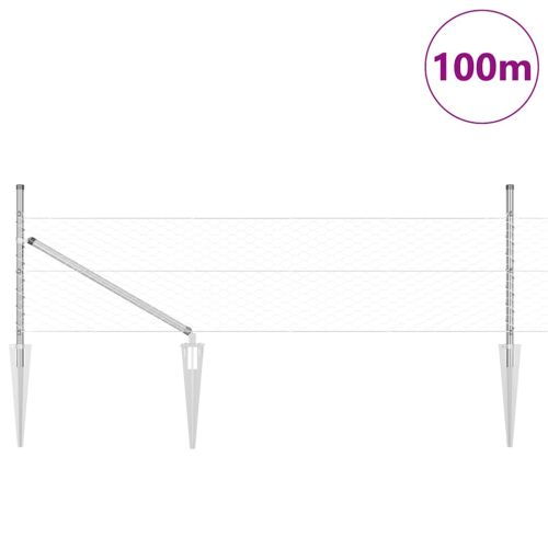 Шестоъградно ограждение с кол 100 x 0,5 м Поцинкована стомана