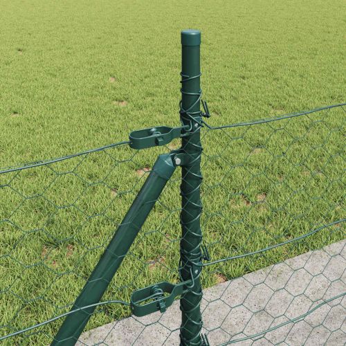 Шестоъгълна ограда с бетонна основа 10 x 0,4 m Зелено Мрежа