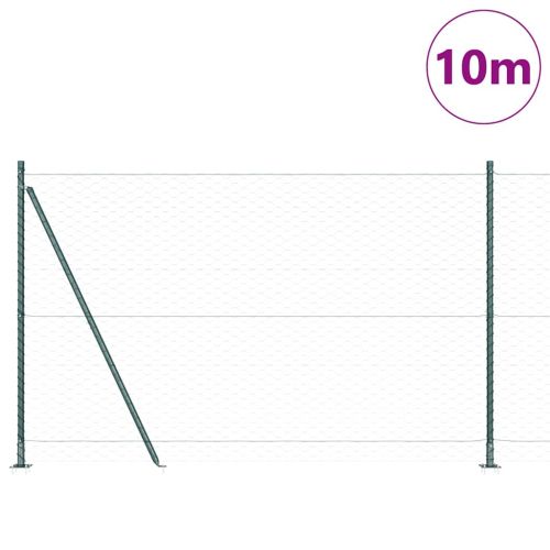 Шестоъгълна ограда с бетонна основа 10 x 1,6 m Зелено Мрежа