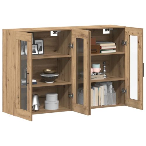 Стенни шкафове 2 pcs Артисан дъб и черно 69,5 x 34 x 90 см