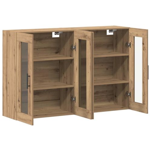 Стенни шкафове 2 pcs Артисан дъб и черно 69,5 x 34 x 90 см