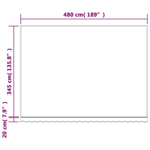 Резервен плат за тента, червен и бял, 500x350 см, полиестер