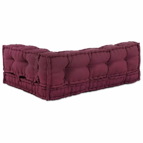 Кушон за палетен диван 3 pcs Тъмен червен 120 x 80 x 38 см