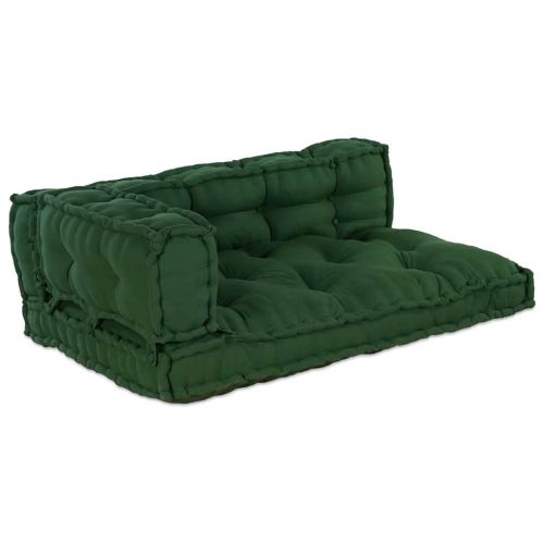 Кушон за палетен диван 3 pcs Зелено 120 x 80 x 38 см Текстил