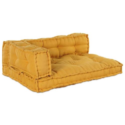 Кушон за палетен диван 3 pcs Жълто 120 x 80 x 38 см Текстил